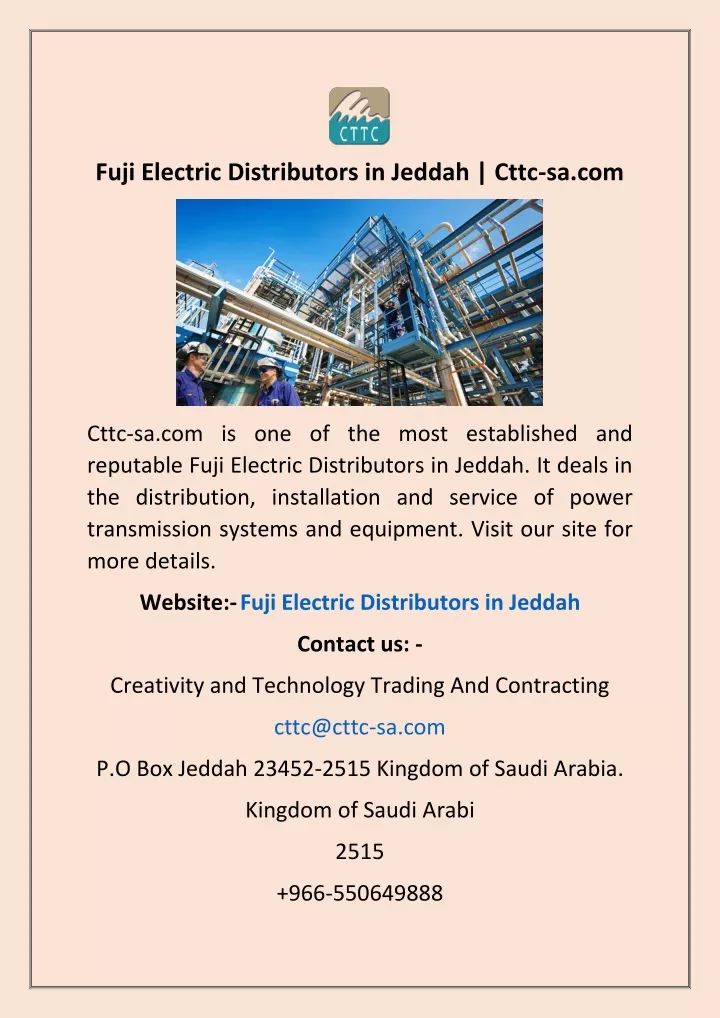 fuji electric distributors in jeddah cttc sa com
