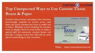 Custom Tissue Boxes & Paper