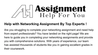 help with networking assignment by top experts