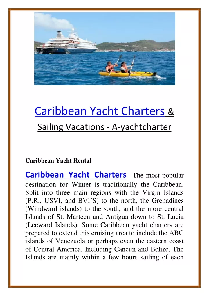 caribbean yacht charters sailing vacations