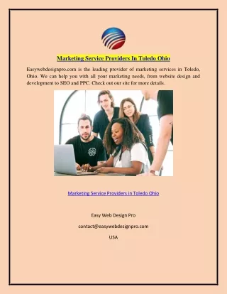 Marketing Service Providers In Toledo Ohio   Easywebdesignpro