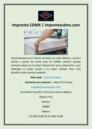 imprenta cdmx imprentacdmx com
