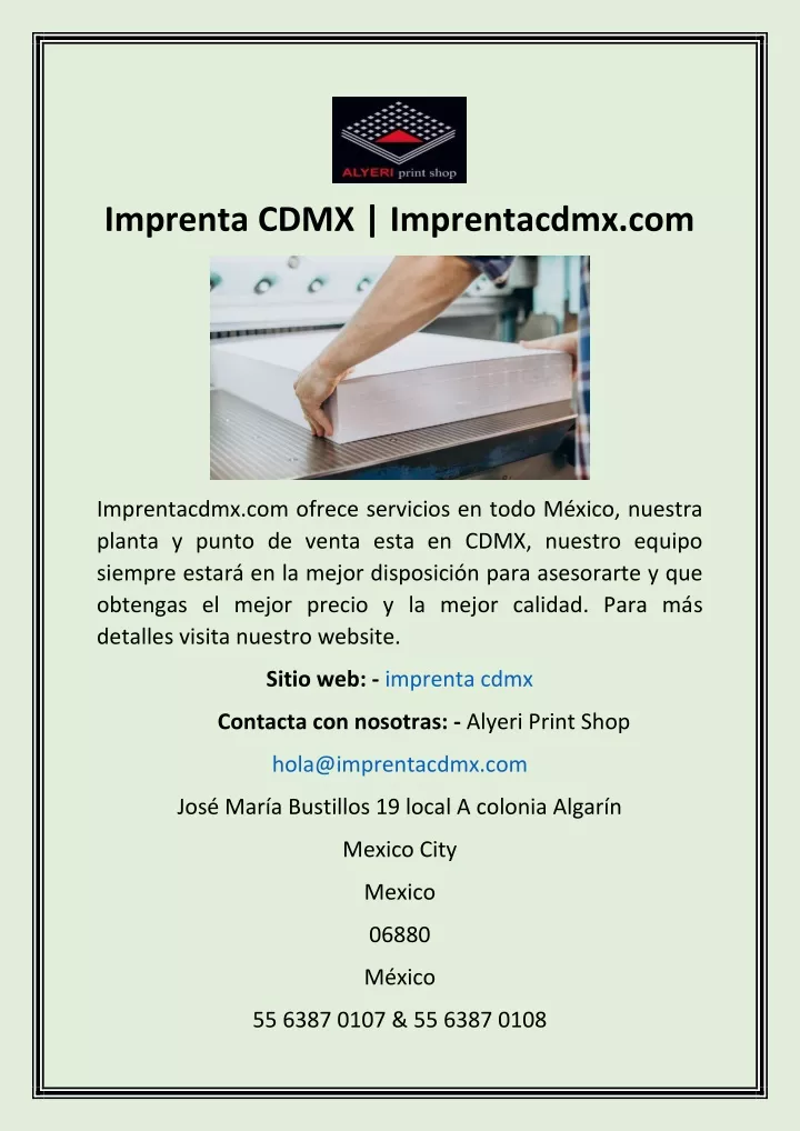 imprenta cdmx imprentacdmx com