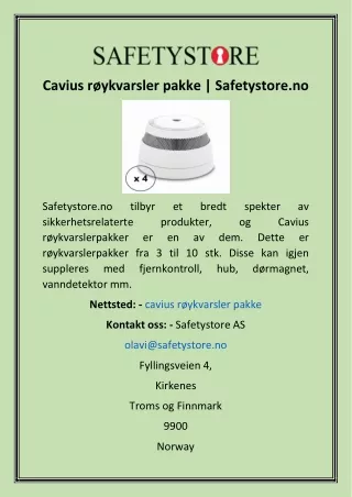 Cavius røykvarsler pakke  Safetystore.no