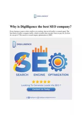 Why is Digilligence the best SEO company
