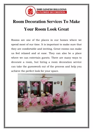 Room Decoration Services In South Delhi Call-9818438994