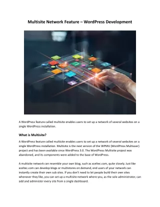 multisite network feature wordpress development