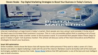 Steven Noske - Top Digital Marketing Strategies to Boost Your Business in Today’