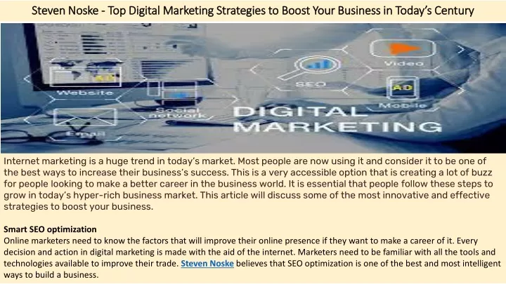 steven noske top digital marketing strategies to boost your business in today s century