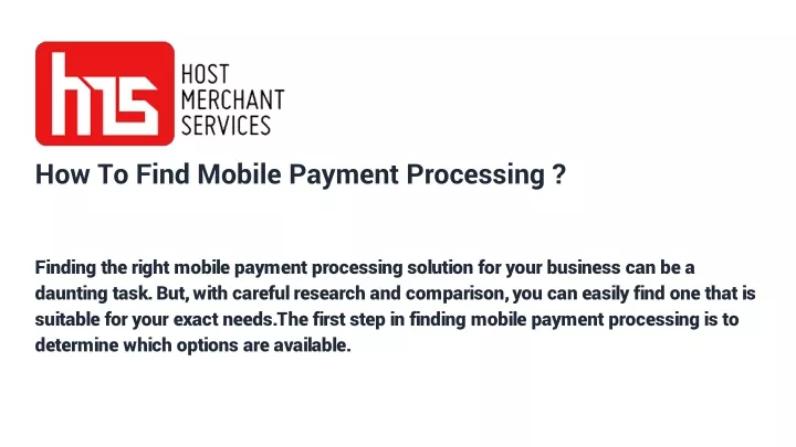 how to find mobile payment processing