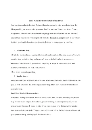 title 3 tips for students to balance stress