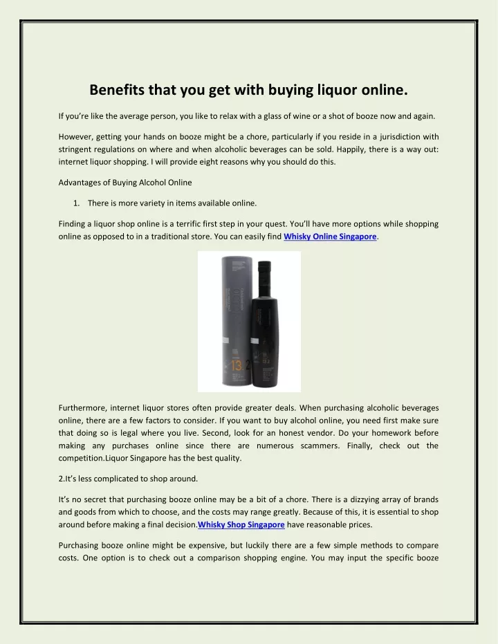 benefits that you get with buying liquor online