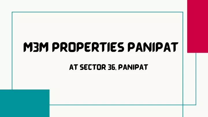 m3m properties panipat