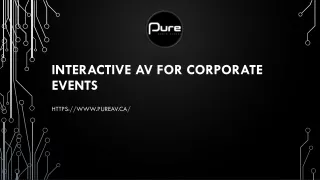 INTERACTIVE AV FOR CORPORATE EVENTS