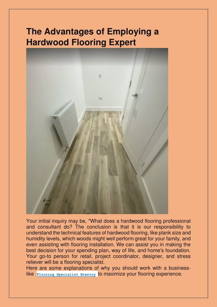 the advantages of employing a hardwood flooring