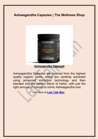ashwagandha capsules the wellness shop