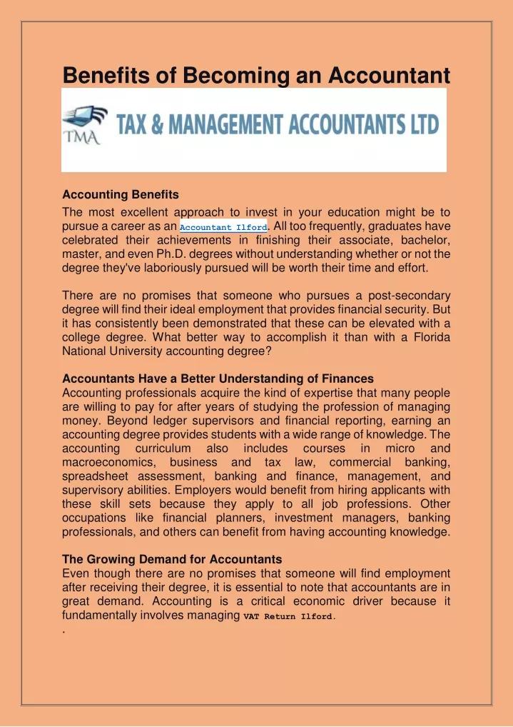 benefits of becoming an accountant