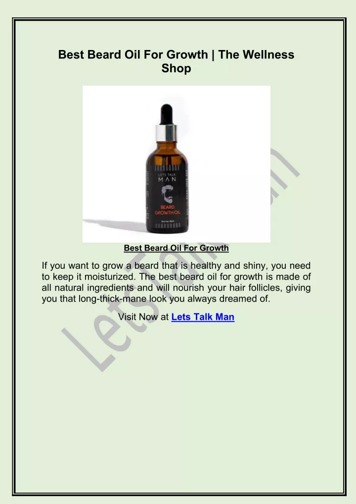 best beard oil for growth the wellness shop