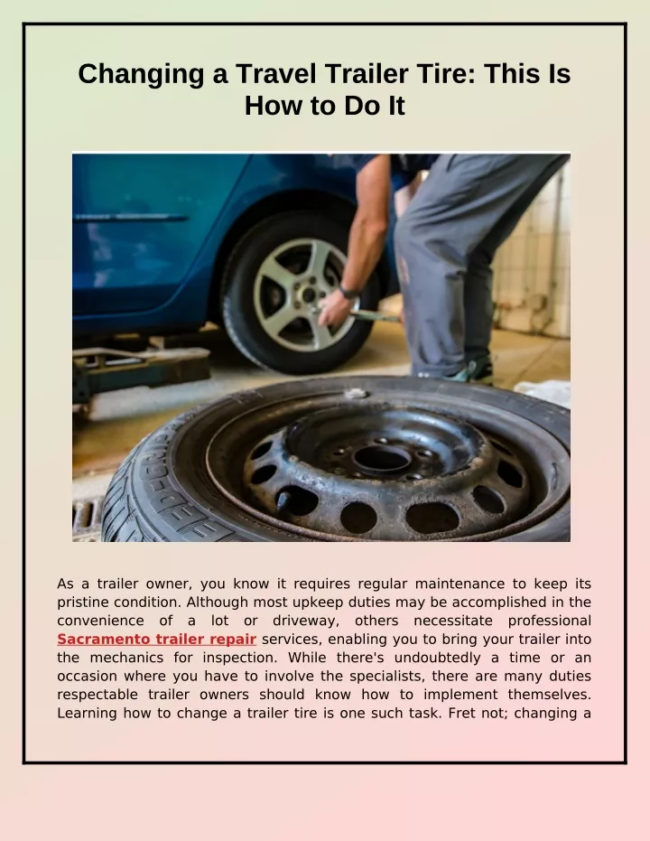 changing a travel trailer tire this