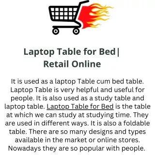 Laptop Table for Bed  Retail Online