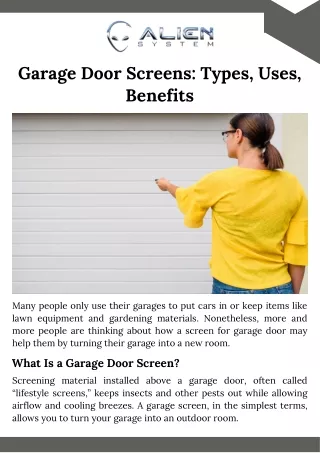 Garage Door Screens Types, Uses, Benefits