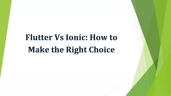 flutter vs ionic how to make the right choice