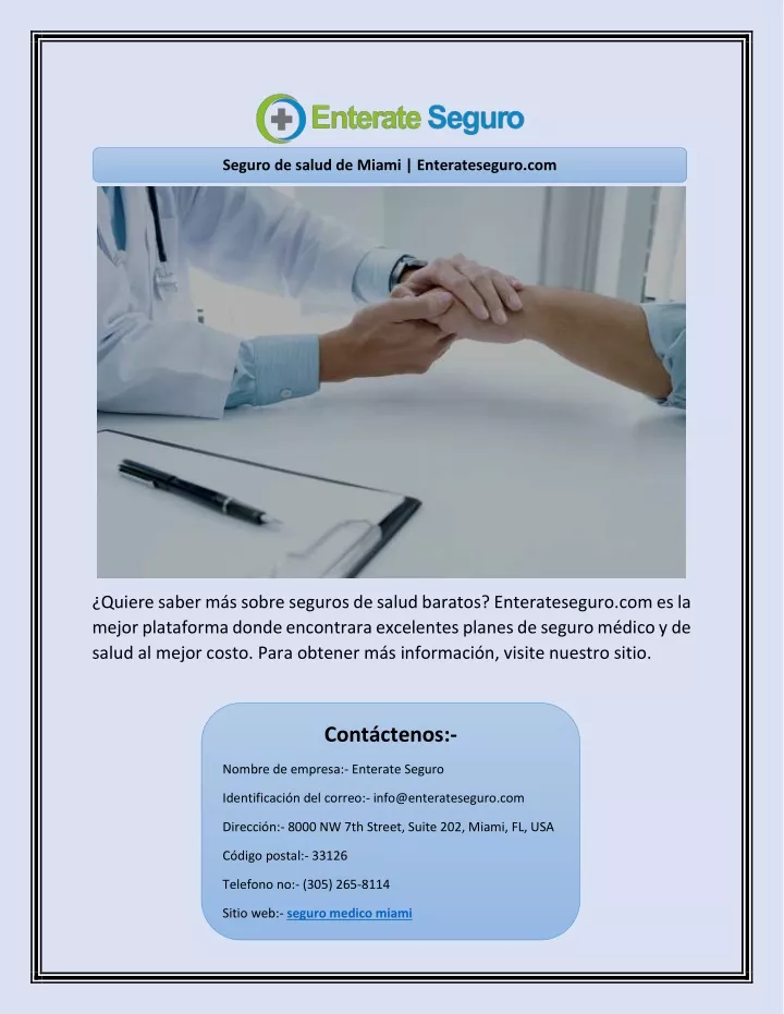 seguro de salud de miami enterateseguro com