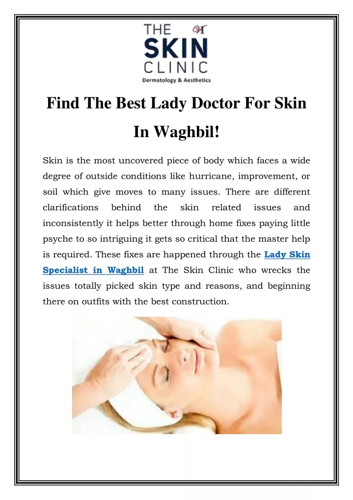 find the best lady doctor for skin