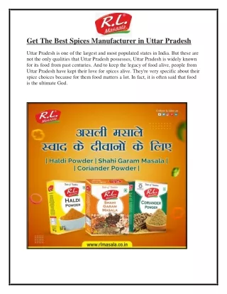 Get The Best spices manufacturers in Uttar Pradesh