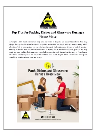 Top Tips for Packing Dishes and Glassware During a House Move