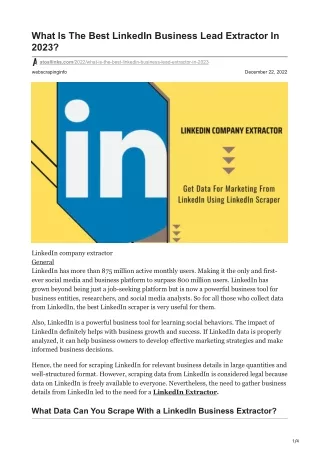 what is the best linkedin business lead extractor