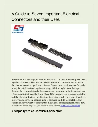 A Guide to Seven Important Electrical Connectors and their Uses