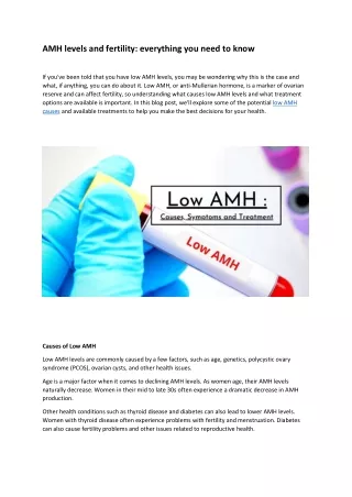 amh levels and fertility everything you need
