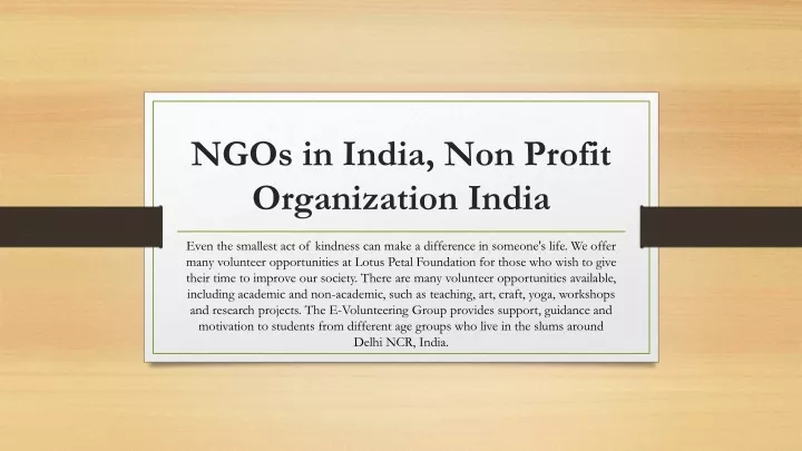 ngos in india non profit organization india