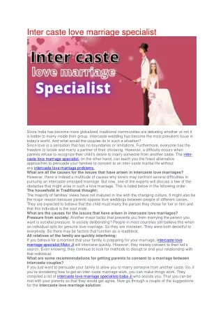 Inter caste love marriage specialist pdf
