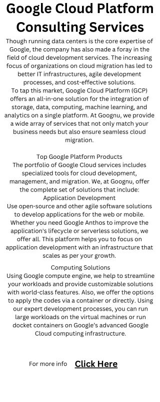 Google Cloud Platform Consulting Services | Goognu
