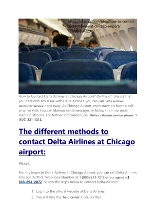 How to Contact Delta Airlines at Chicago Airport