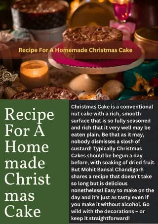 Recipe For A Homemade Christmas Cake By Mohit Bansal Chandigarh