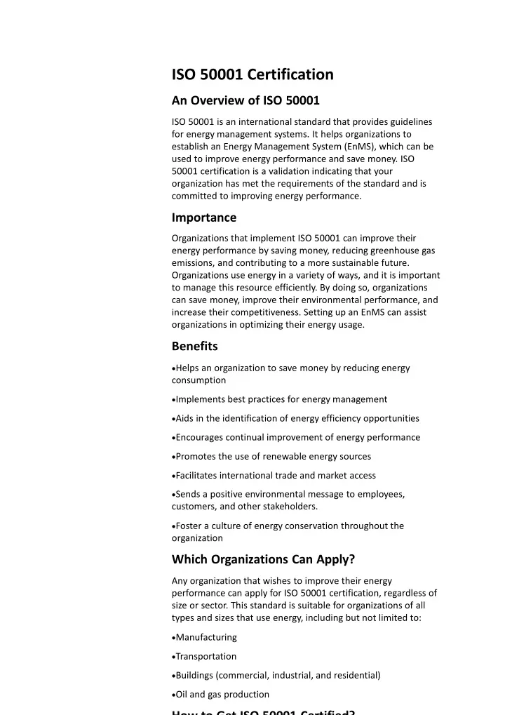 iso 50001 certification an overview of iso 50001