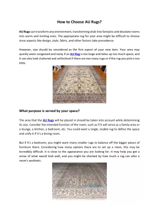 how to choose au rugs