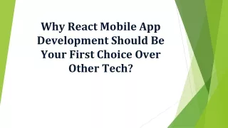 why react mobile app development should be your
