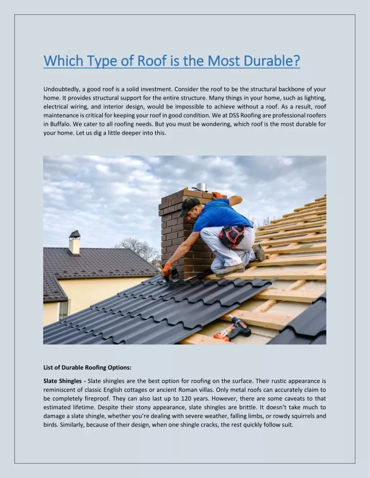 which type of roof is the most durable which type