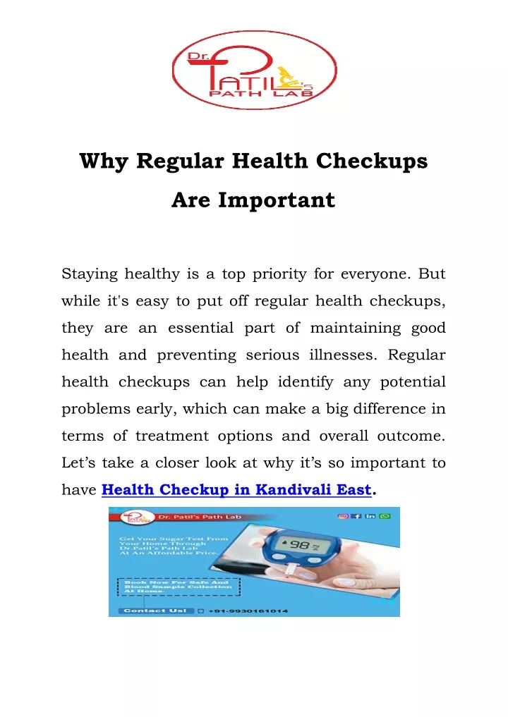 why regular health checkups