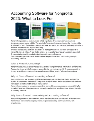 Accounting Software for Nonprofits 2023_ What to Look For