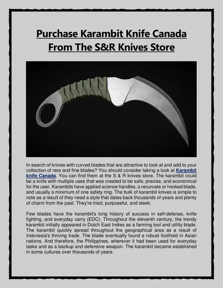 purchase karambit knife canada from