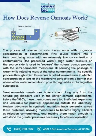 How Does Reverse Osmosis Work watertech