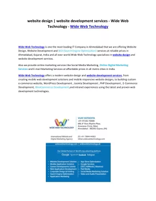 website development services- Wide Web Technology