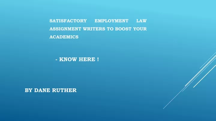 satisfactory employment law assignment writers