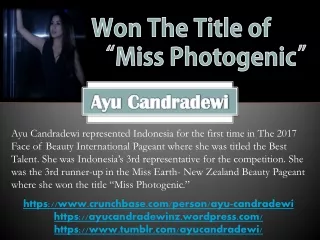 Ayu Candradewi - Won The Title of “Miss Photogenic”