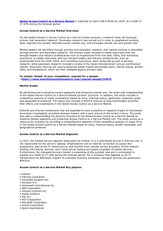 global access control as a service market